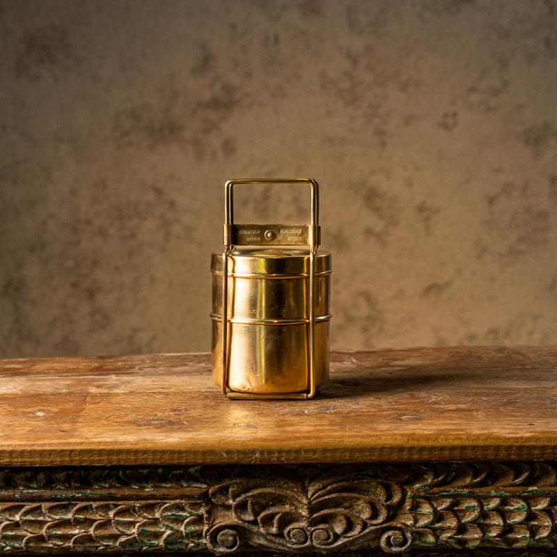 Brass Tiffin Box - Wooden Empiro