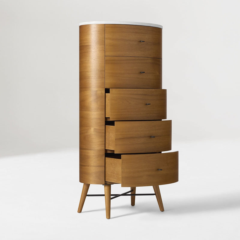 Paevered Narrow 5-Drawer Dresser - Wooden Empiro