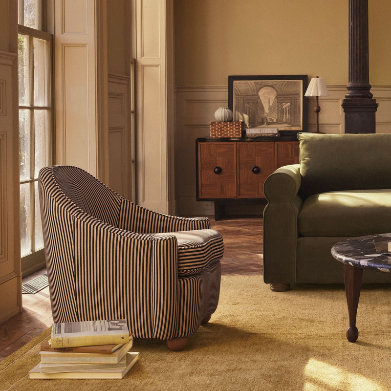Timex Pierce & Ward Curved Slipper Chair - Wooden Empiro