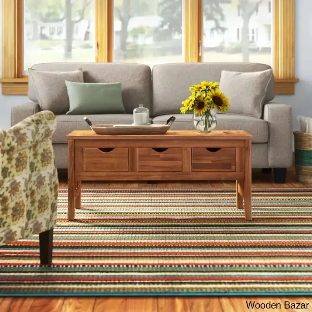 Ponceh Solid Wood Coffee And Center Table 16.5’’ H X 38’’ L W