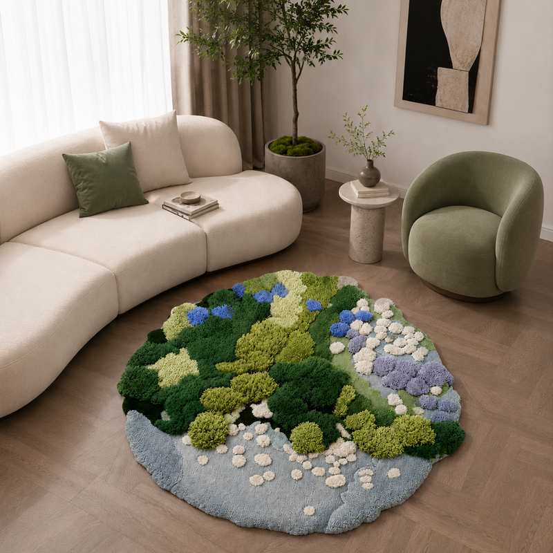 The Riverstone Rug — Luxury Hand-Tufted Organic Landscape Area Rug