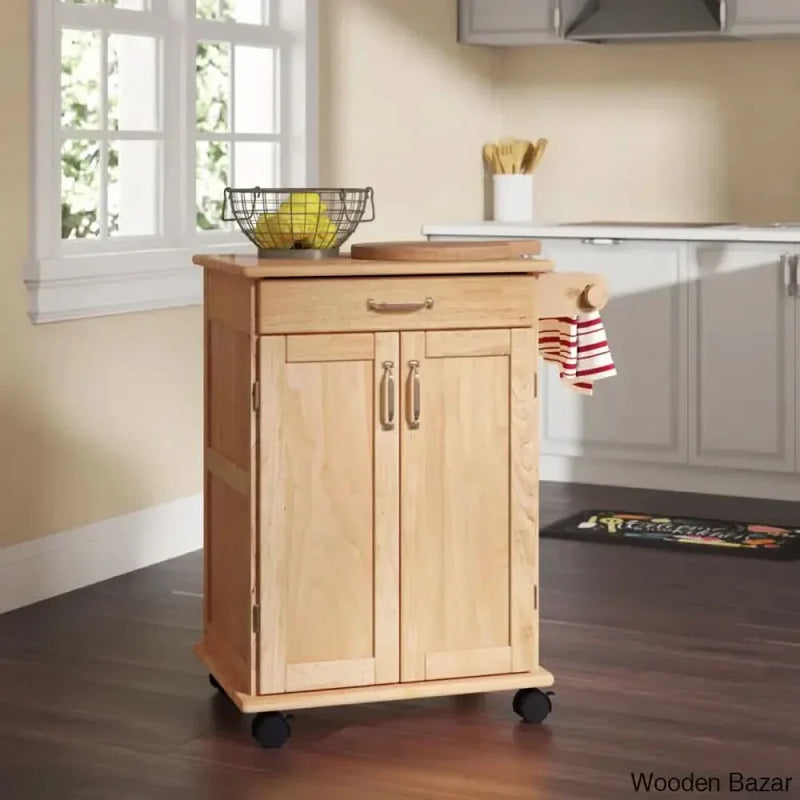 Richand Solid Wood Kitchen Cart Kitchen trolley cart cabinet kitchen island with storage