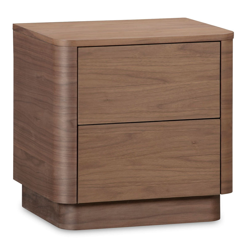 Corex Curved Oak Pedestal Bedside table - Wooden Empiro