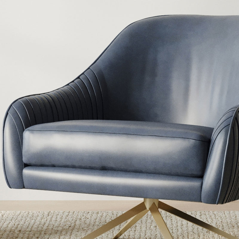 Liviaan Leather Swivel Chair - Wooden Empiro