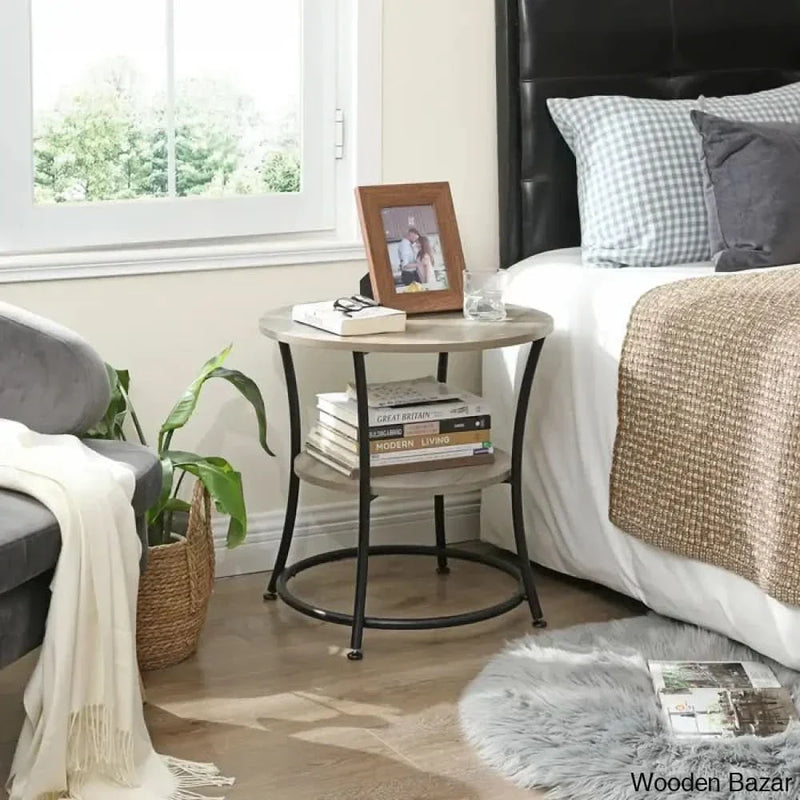 Rolande Tall End Table - Wooden Empiro