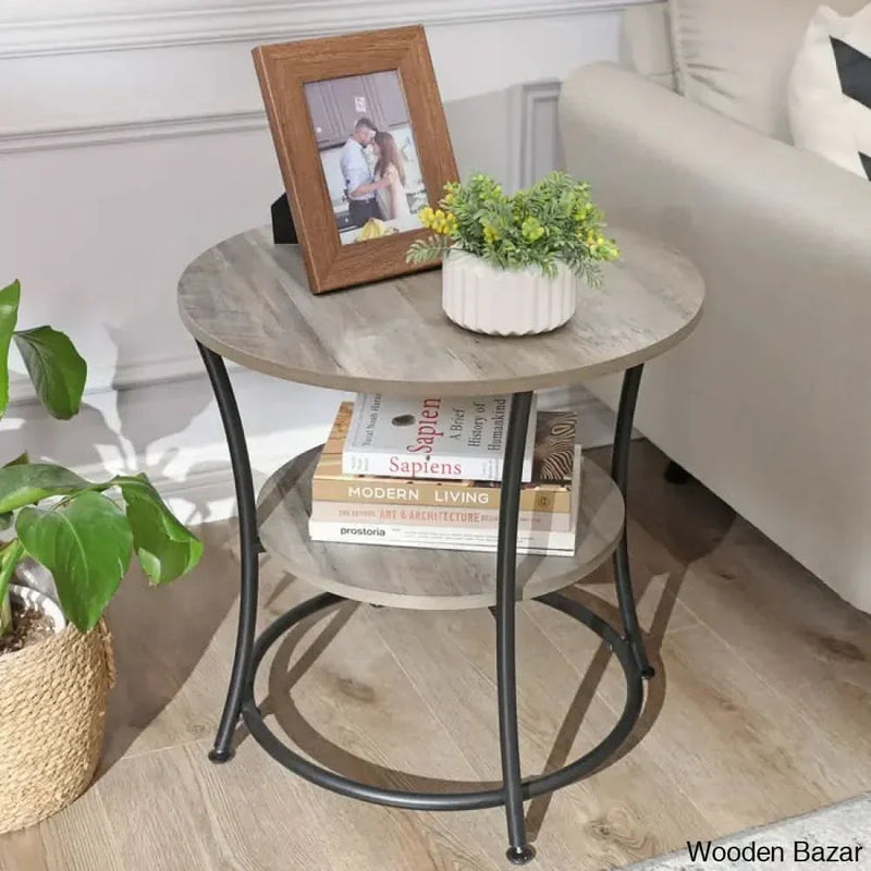 Rolande Tall End Table - Wooden Empiro