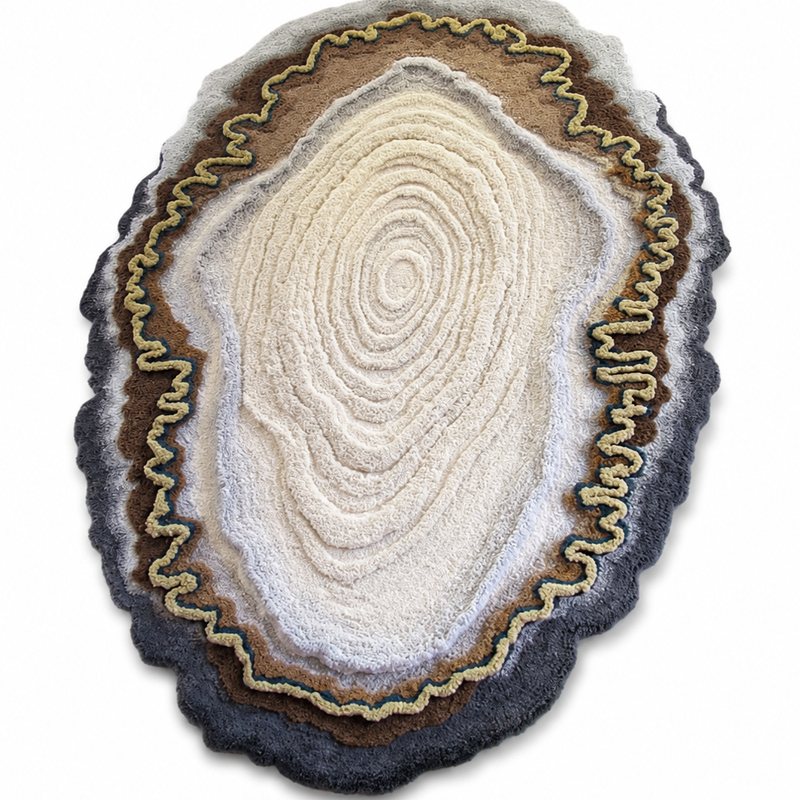 The Grove Ring Rug — Luxury Organic Wood Grain Hand-Tufted Area Rug