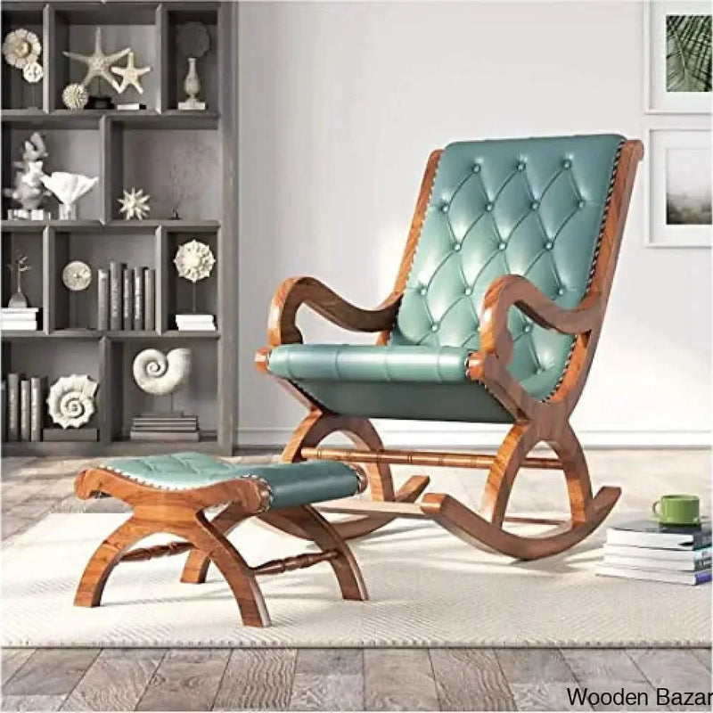 Ruby Rocking Chair/Colonial Rocking Chair/Traditional Rocking Armchair/Green Foot Rest Included