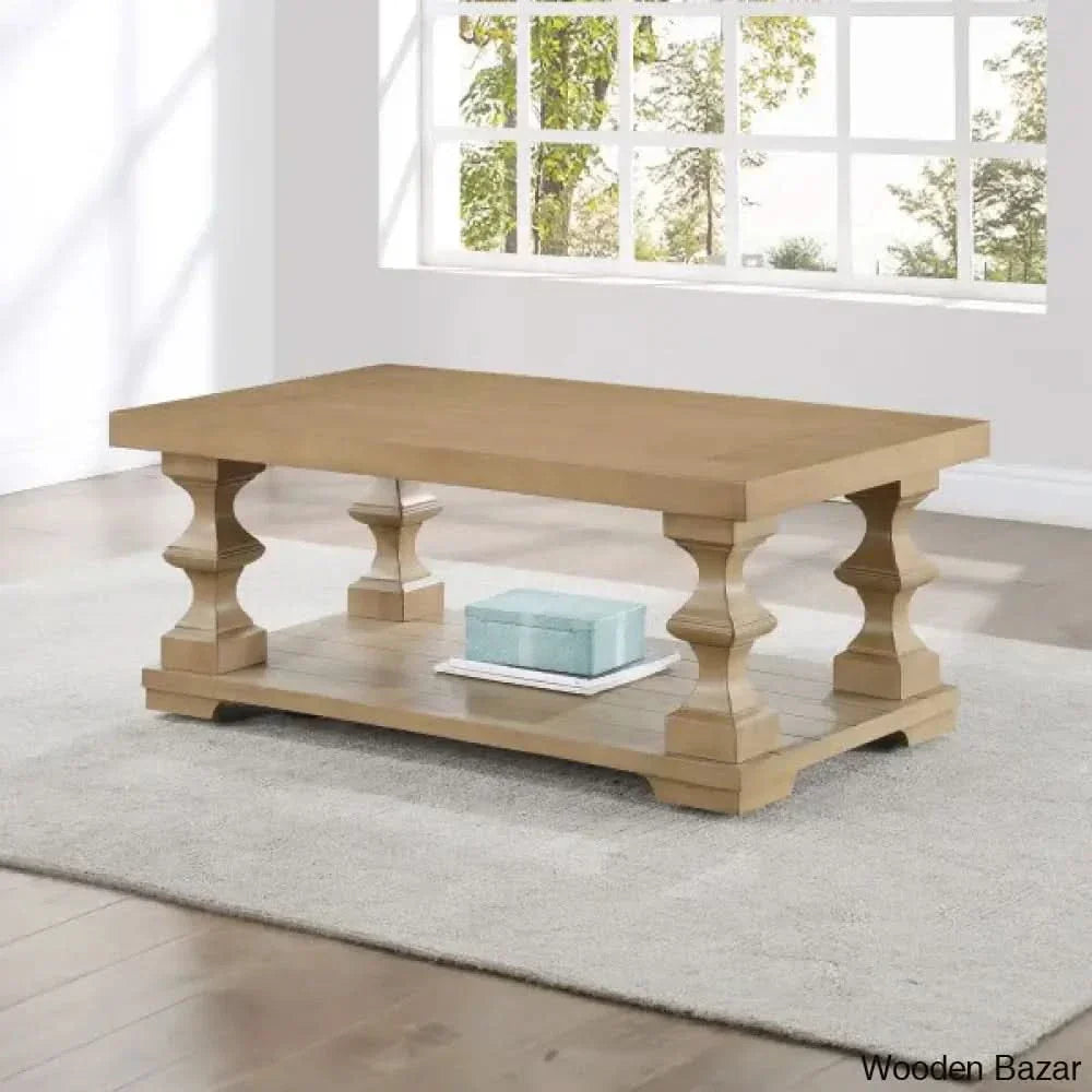 Saraloun Coffee And Center Table Tan