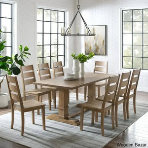 Shillong New Trestle Dining Set For Modern Living - Wooden Empiro 8 Seater