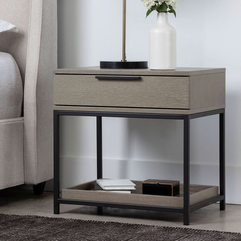 Kevalose Leg 1-Drawer Bedside Table - Wooden Empiro