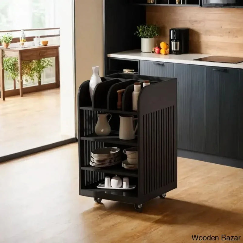 Sofoklis Wood Kitchen Cart Kitchen trolley cart cabinet kitchen island with storage