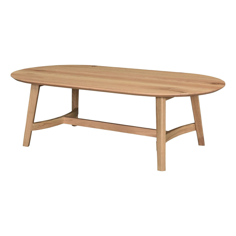 Yepex Solid Oak Oval Coffee Table - Wooden Empiro