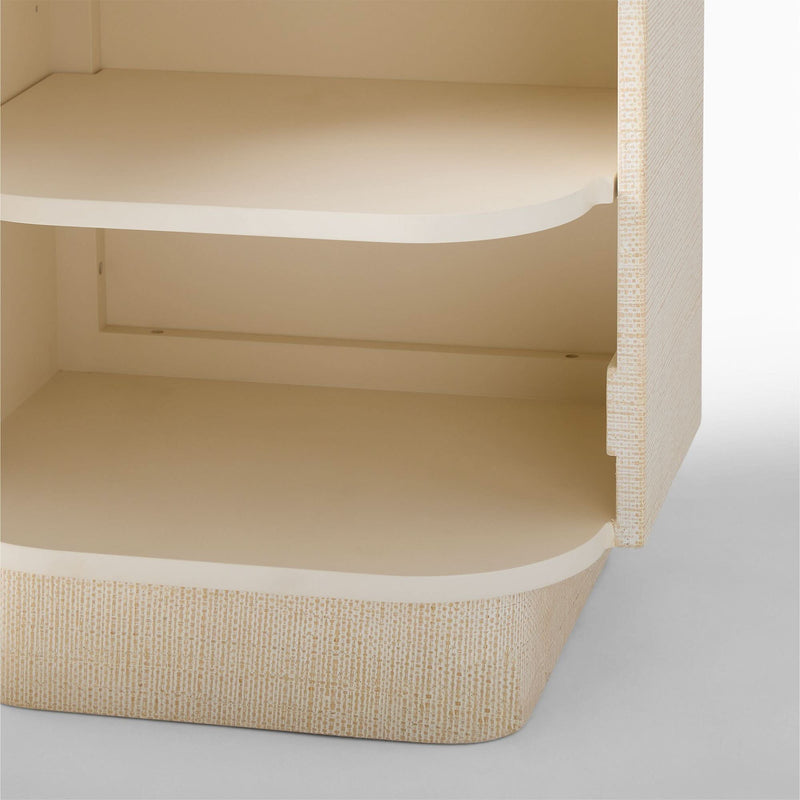 Siraazan Painted Raffia Bedside Table - Wooden Empiro