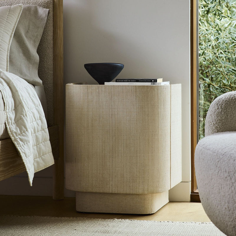 Uneker Painted Raffia Nightstand - Wooden Empiro