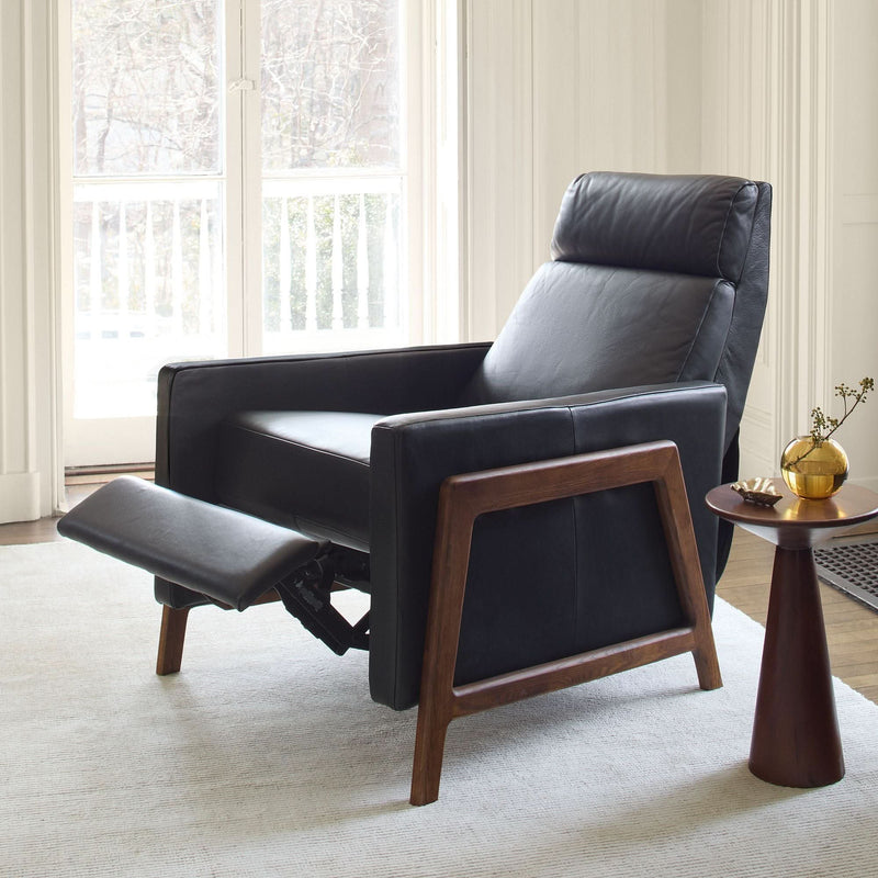 Eazer Wood-Framed Leather Recliner - Wooden Empiro