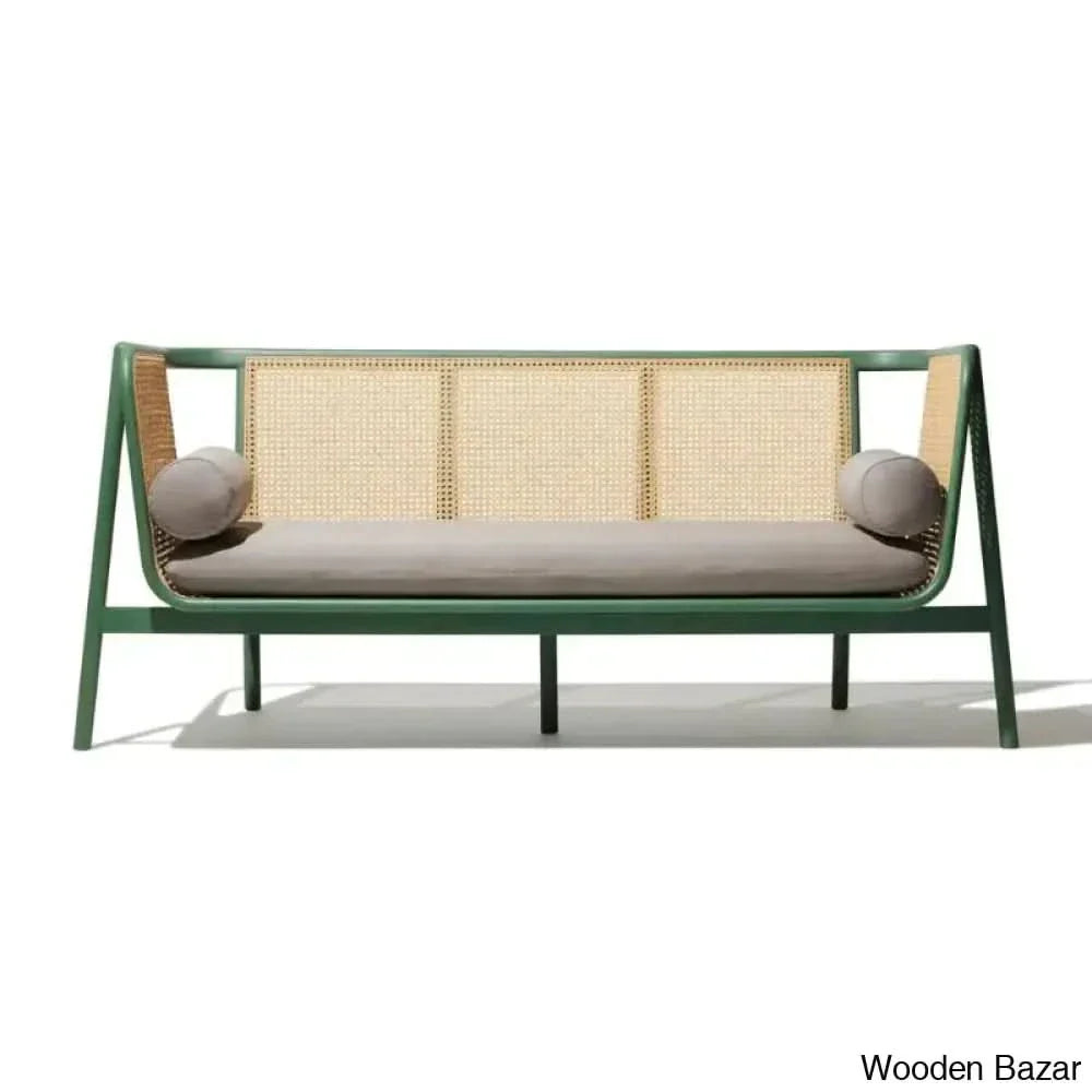 Sriner Modern Cane Rattan 3 Seater Sofa For Odern Living - Wooden Bazar