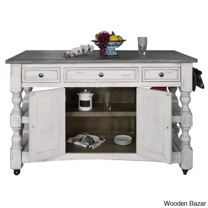 Stonegate Solid Wood Kitchen Island Kitchen trolley cart cabinet kitchen island with storage