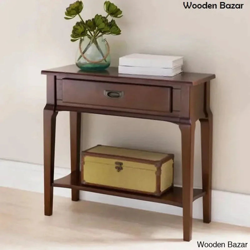 Stratus Condo/Apartment Solid + Manufactured Wood Hall Console with Drawer in Heartwood Cherry - Wooden Empiro
