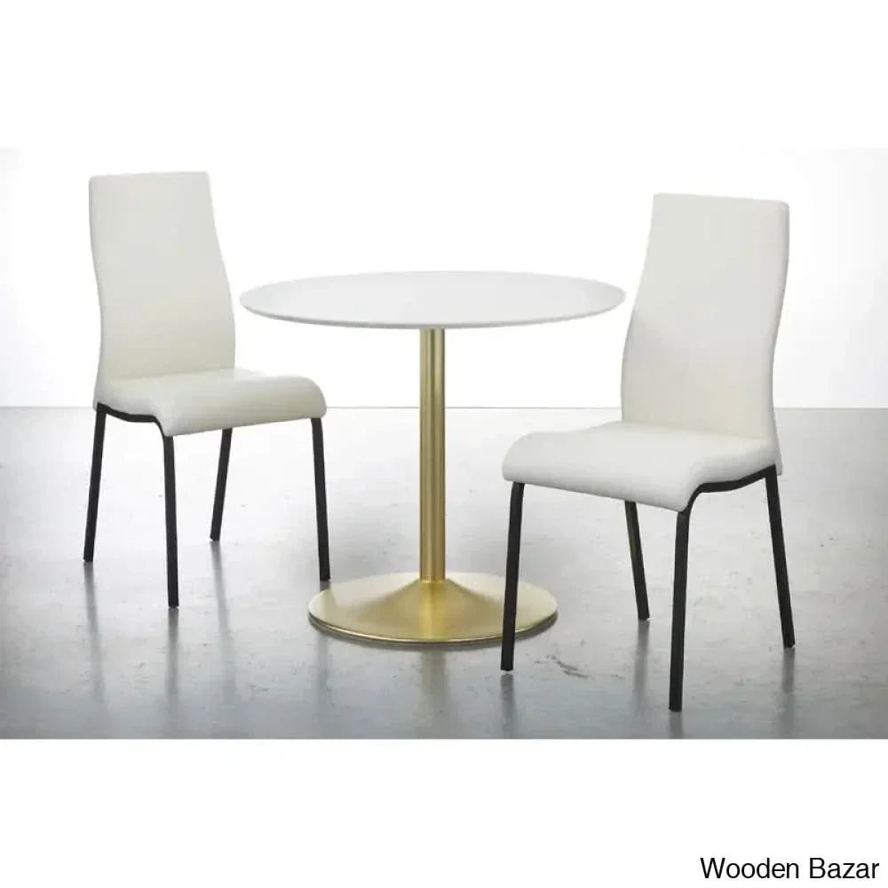 Swarg Modern Pedestal Dining Table Set - Wooden Empiro 2 Seater