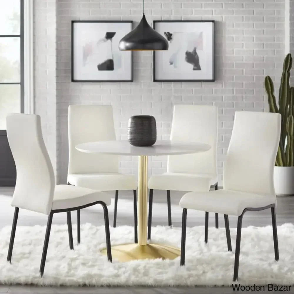 Swarg Modern Pedestal Dining Table Set - Wooden Empiro 4 Seater