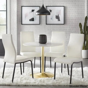 Swarg Modern Pedestal Dining Table Set - Wooden Empiro 4 Seater