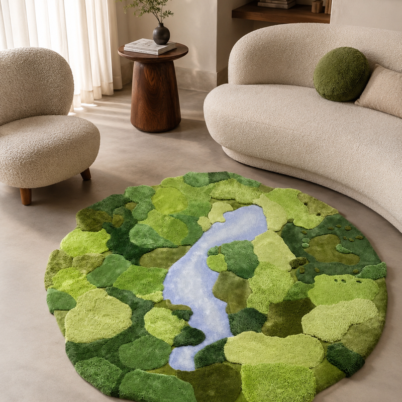 The Sylvena Rug — Luxury Hand-Tufted Botanical Abstract Area Rug