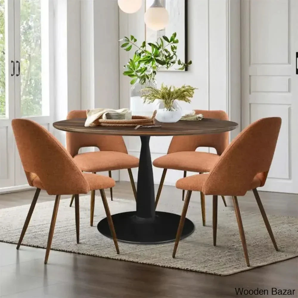 Syster Latest 4 Seater New Pedestal Dining Set - Wooden Empiro Terra