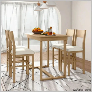 Talcott Modern 4 Seater Dining Table Set - Wooden Empiro Brown