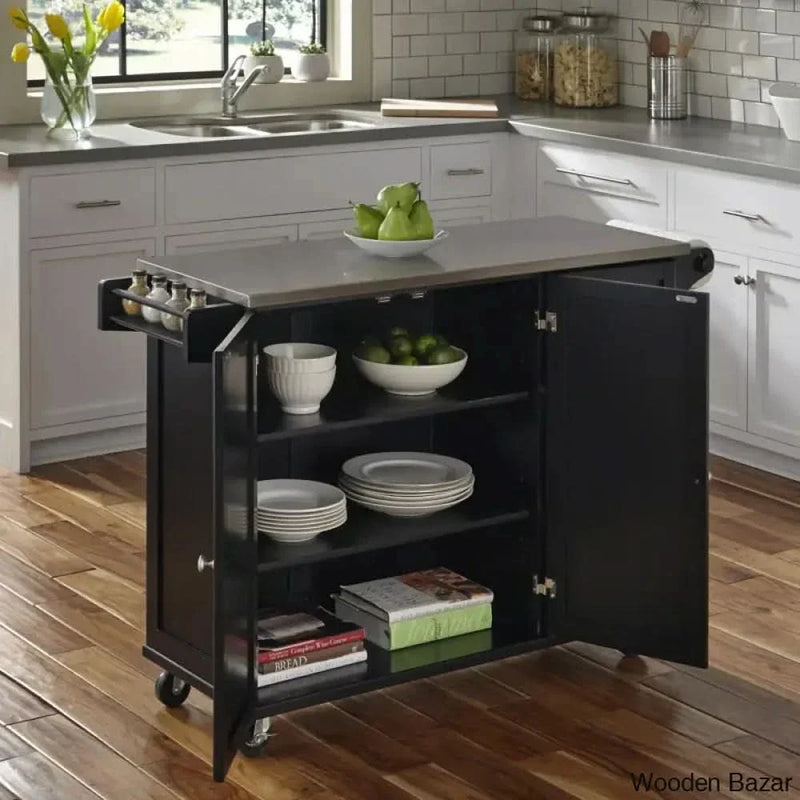 Taniha Kitchen Cart Kitchen trolley cart cabinet kitchen island with storage