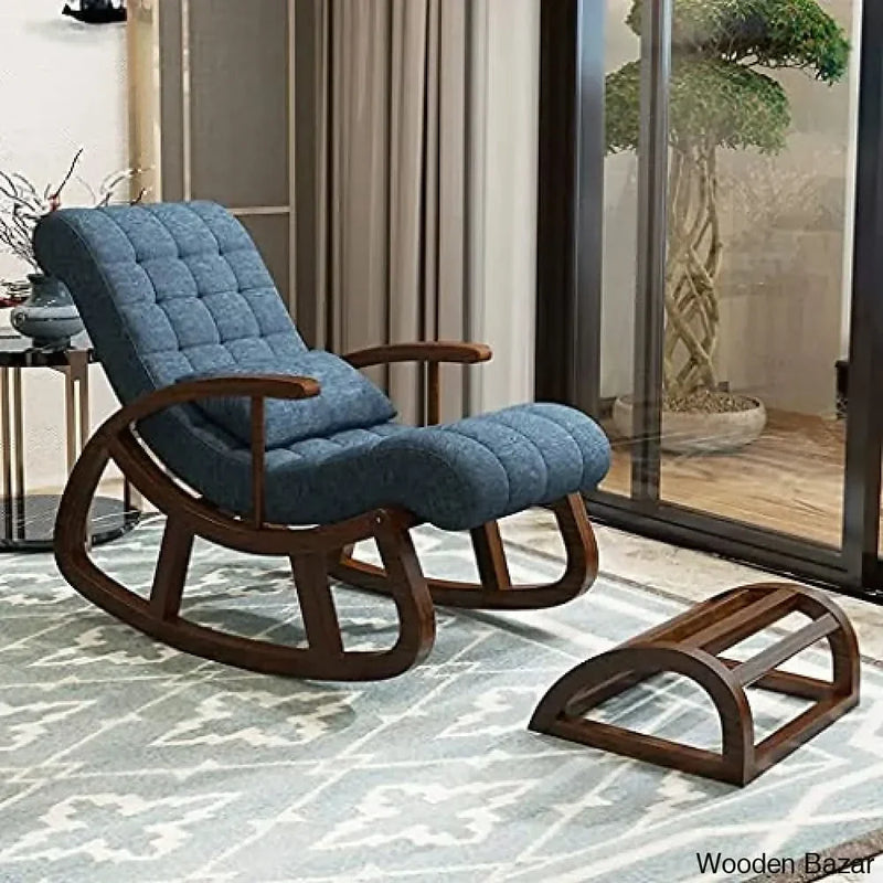 Teak Wood Traditional Comfortable and Simple Designed Rocking Chair
