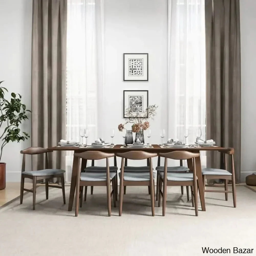 Thornton Modern 8 Seater Solid Wood Dining Set - Wooden Empiro Gray