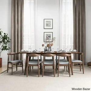 Thornton Modern 8 Seater Solid Wood Dining Set - Wooden Empiro Gray