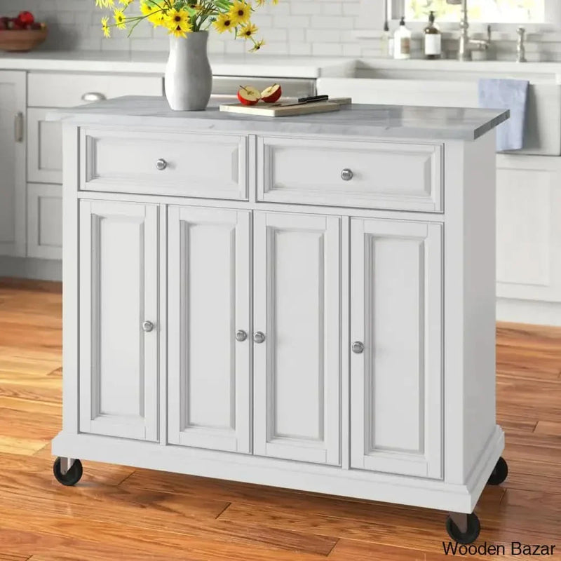 Vantrice Kitchen Island Kitchen trolley cart cabinet kitchen island with storage