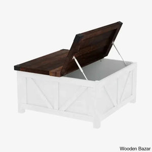Vardello Modern Coffee And Center Table - Wooden Empiro Brown Top/White Base