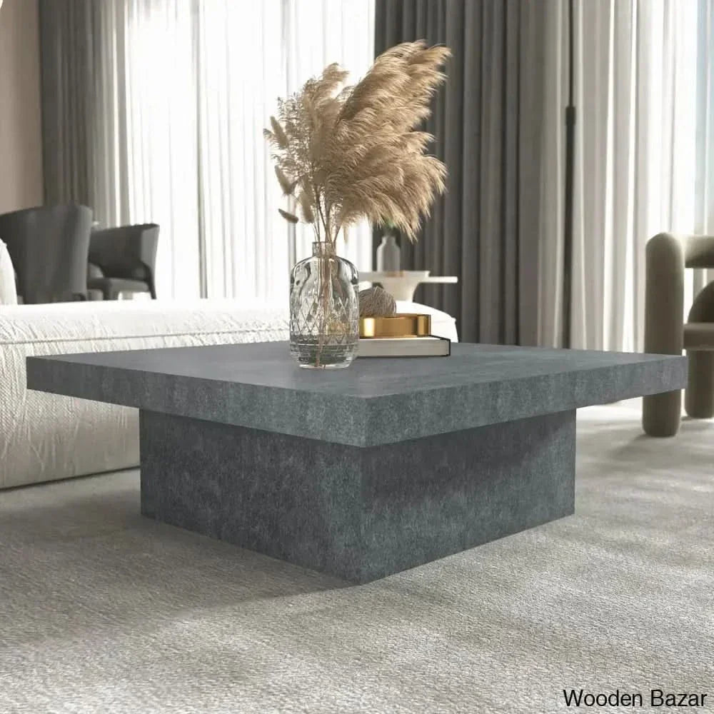Vere Single Coffee Table And Center Table - Wooden Empiro Gray Stone