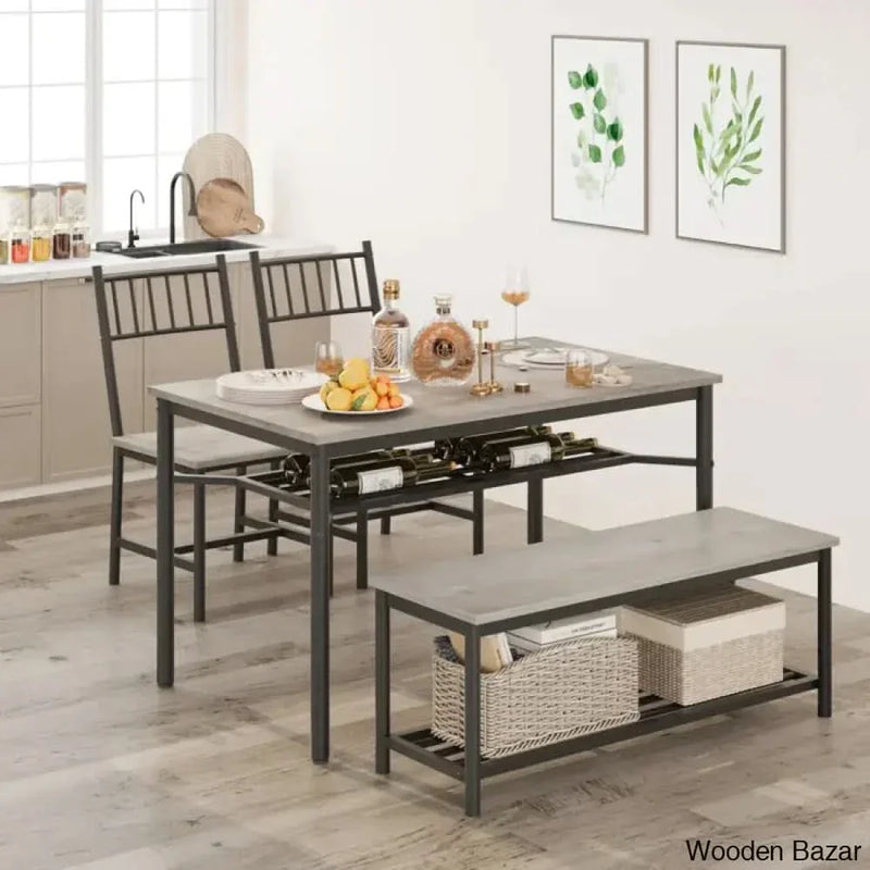 Versatile Rectangular Dining Set Modern, Farmhouse, Rustic, and Industrial Style for 4
