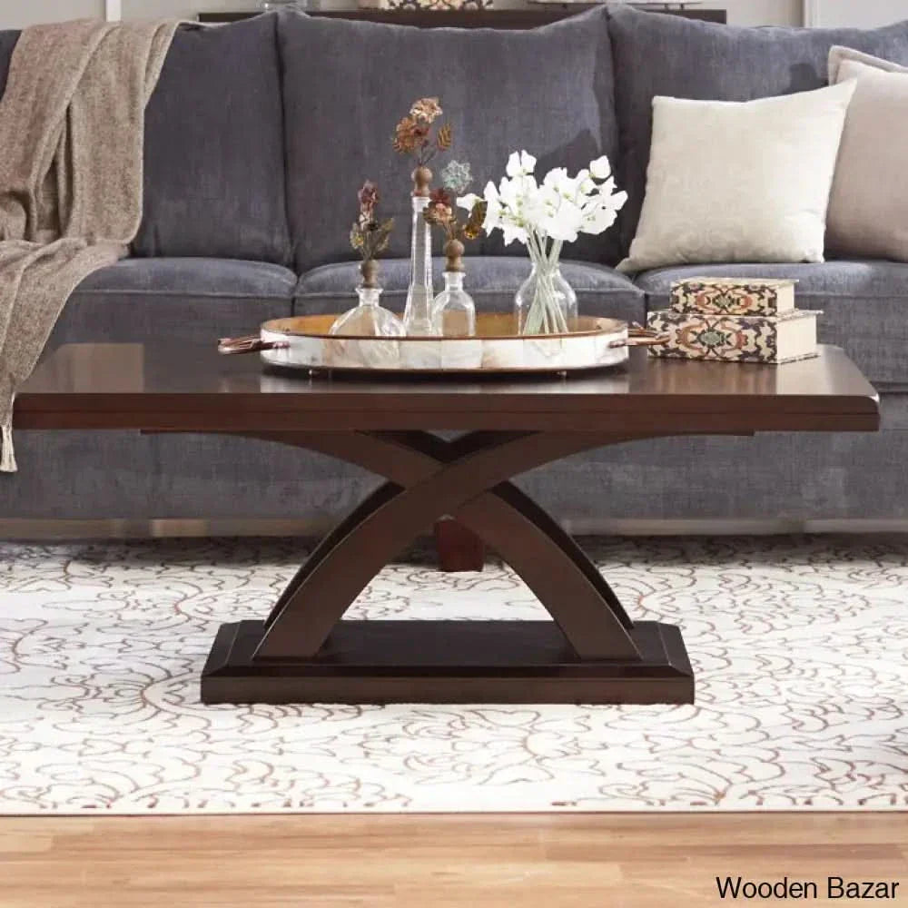 Vinny Coffee And Center Table - Wooden Empiro Dark Cherry