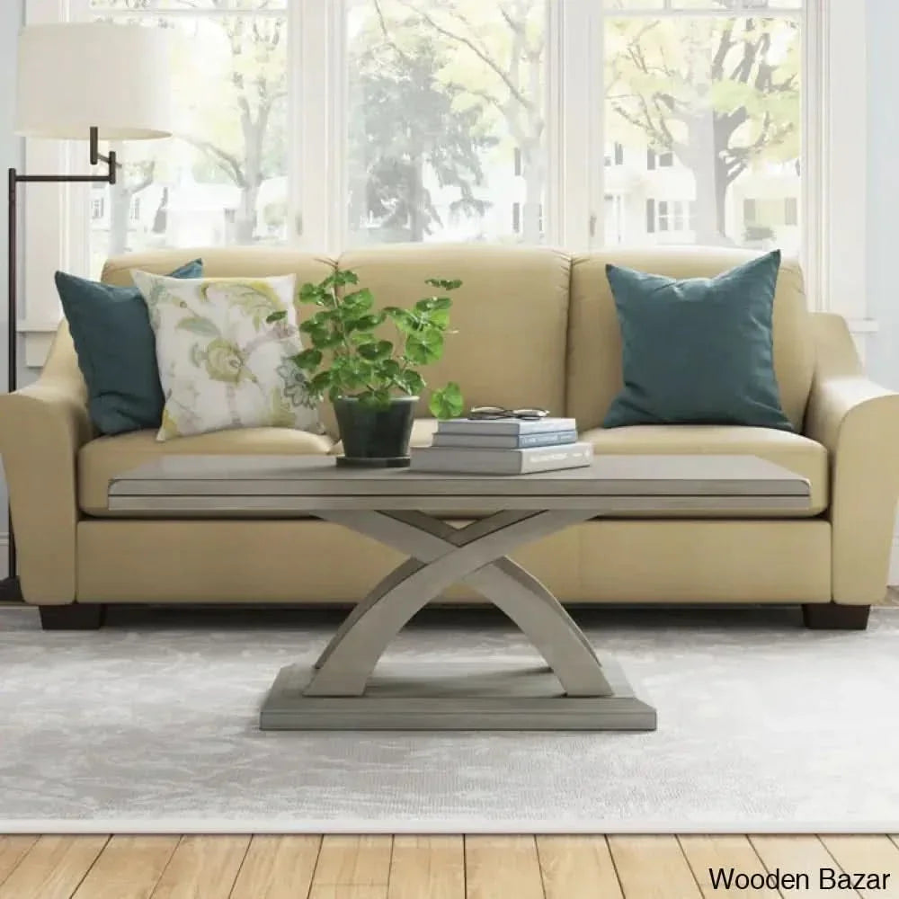 Vinny Coffee And Center Table - Wooden Empiro Light Gray