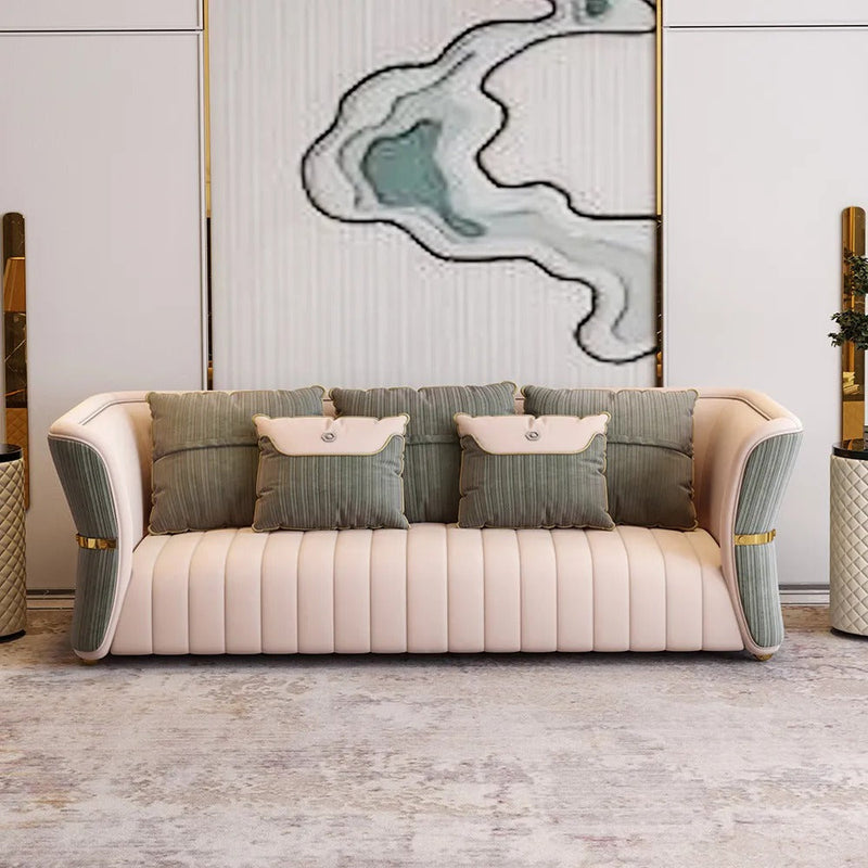 Calvin Contemporary Green 3 Seater Velvet Sofa