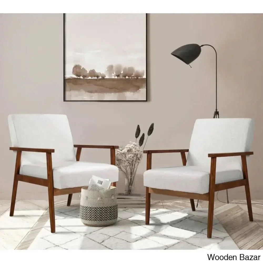 This Set of 2 Chairs is made of original teak wood, with a retro look that creates mid-century style, combined with advanced comfortable cushions to provide all-around back support.