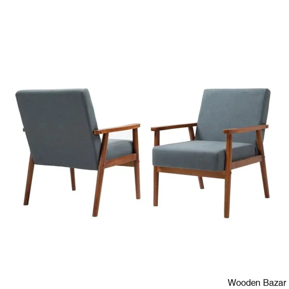 This Set of 2 Chairs is made of original teak wood, with a retro look that creates mid-century style, combined with advanced comfortable cushions to provide all-around back support.