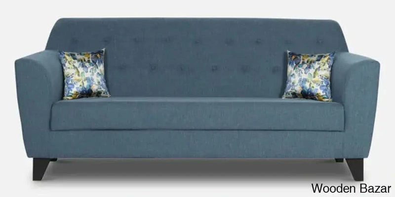 Wooden Bazae Bali 3 Seater Sofa In Blue Colour