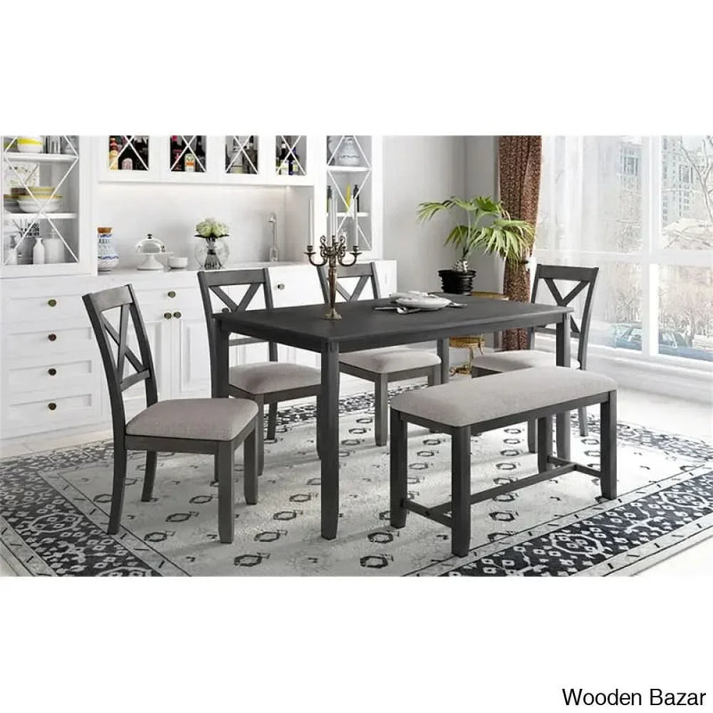 Wooden Empiro 6 - Person Dining Set