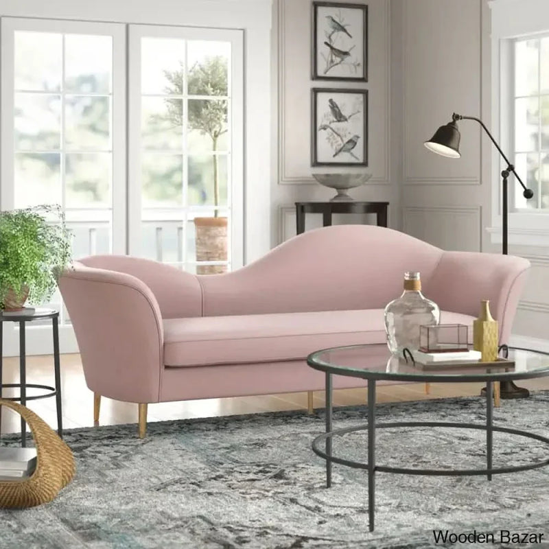 Wooden Bazar 98.5'' Velvet Flared Arm Sofa