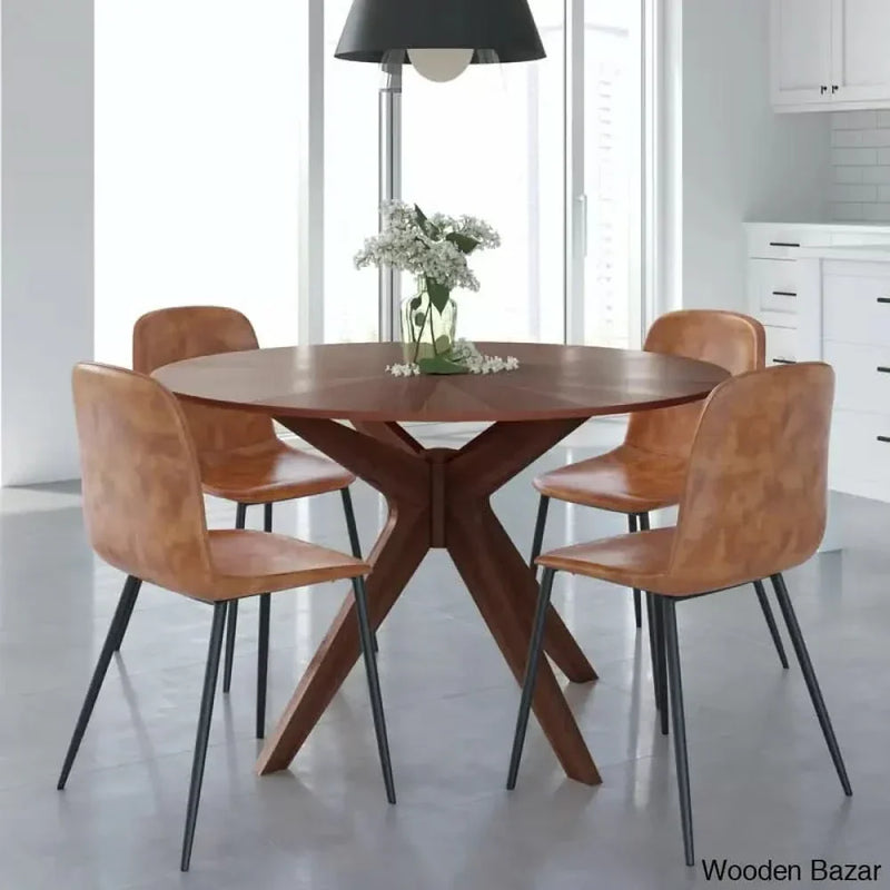 Wooden Empiro Shatzer 47.25'' Solid Oak Dining Table