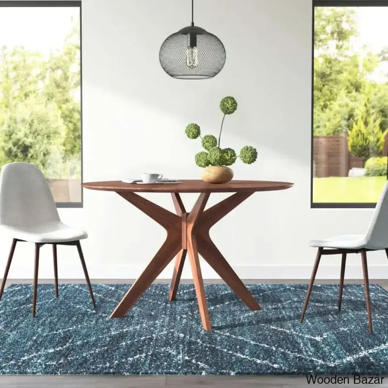 Wooden Empiro Shatzer 47.25'' Solid Oak Dining Table