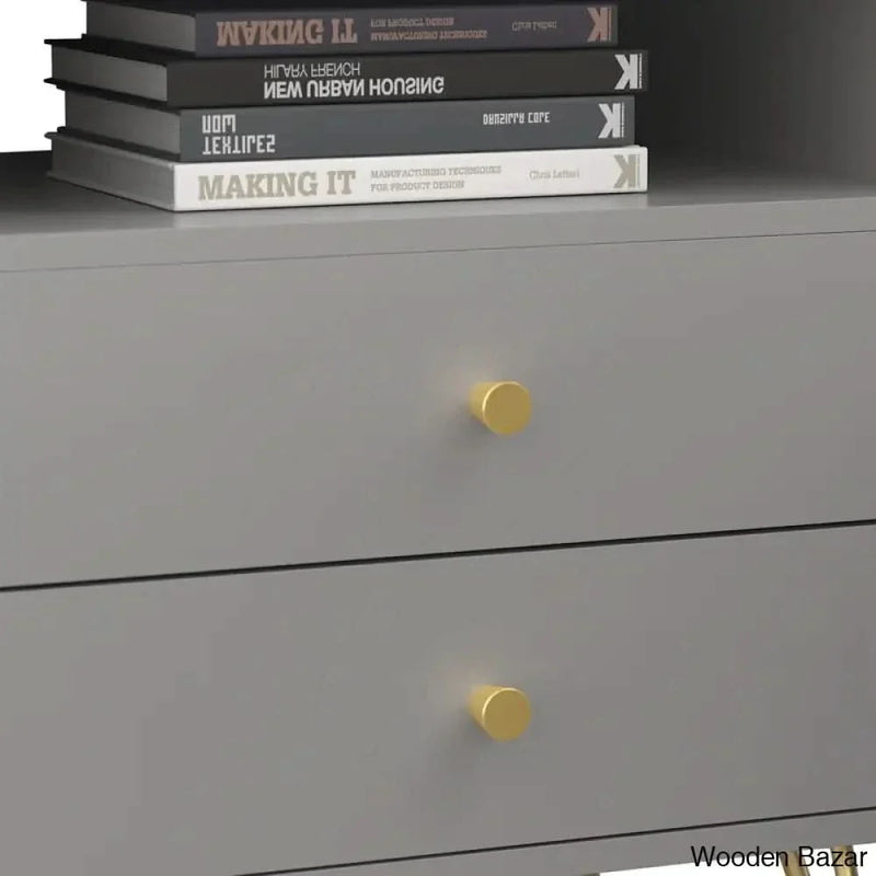 Wooden Empiro Staffard 21.6'' Tall 2 - Drawer Nightstand in Gray