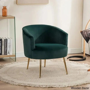 India Arm Chair in pink colour velvet faric