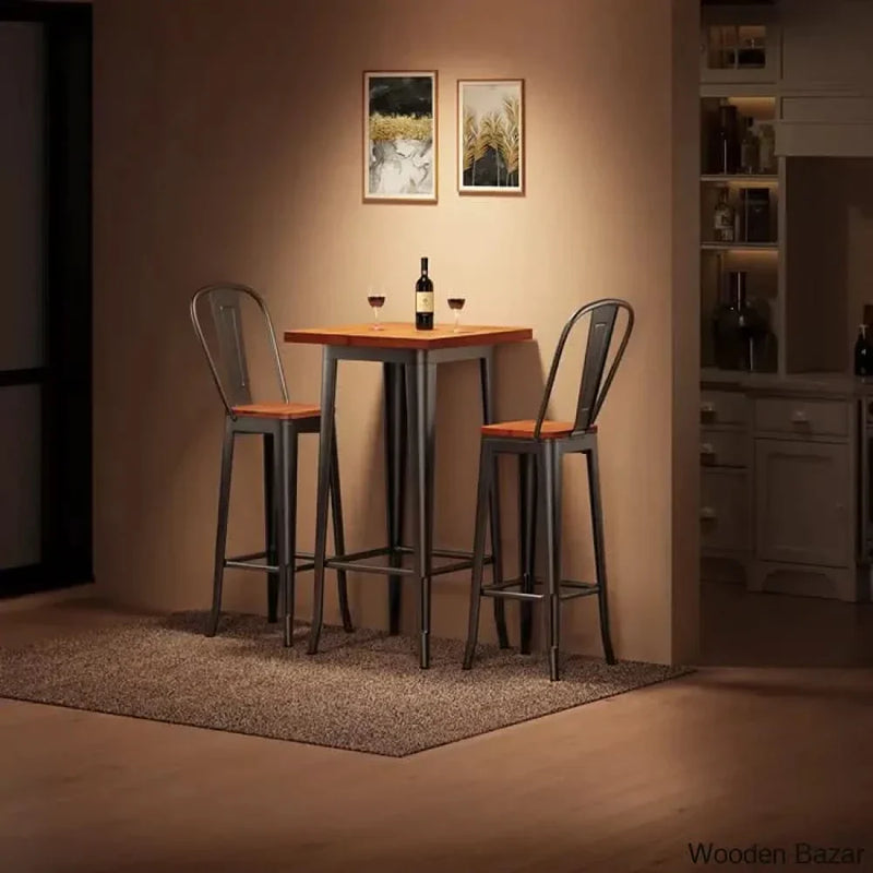 Worth 2 Seater Trendy Counter Height Dining Set | Modern High Top Table and Chairs